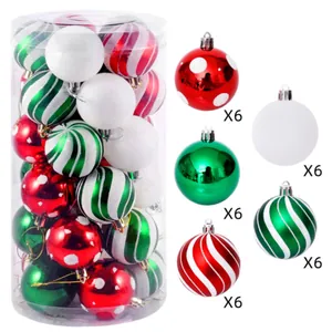Detailansicht des 30-teiligen 6-cm-Weihnachtskugel-Sets mit 5 Designs
