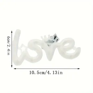 White LED Love letter light with dimensions for DIY bouquet and cake gift box decoration
