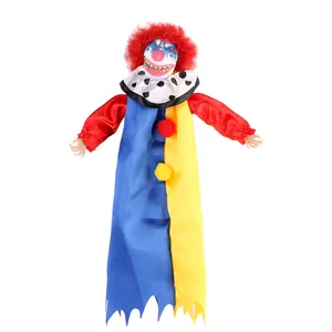 Scary Halloween clown doll hanging ornament for haunted house party decorations