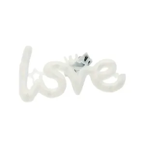 Elegant white LED neon sign shaped as 'love' with a crown for DIY gift and party decor