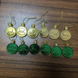 Adornos colgantes de San Patricio con diseño de sombrero de Leprechaun en oro y verde