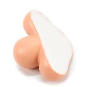 Detail shot of a realistic resin nose component for handmade gnome or doll
