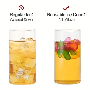 Reusable colorful plastic ice cubes in cactus and flamingo shapes for vibrant party drinks