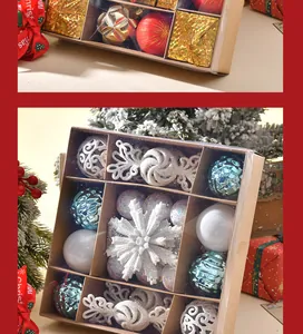 Detailansicht des festlichen galvanisierten Weihnachtsschmuck-Sets in einer Box