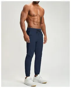 Athletic navy blue joggers for men, quick-dry breathable fabric for gym and outdoors