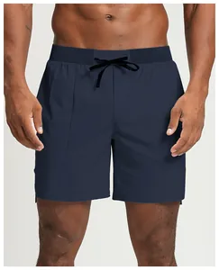 Close-up detail of men's breathable quick-dry athletic shorts with drawstring waist