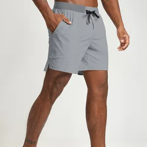 Men's grey high-performance quick-dry sports shorts for fitness, running and tennis