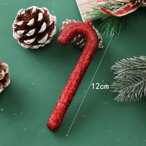 12cm roter Glitzer-Zuckerstangen-Weihnachtsschmuck für festliche Dekoration