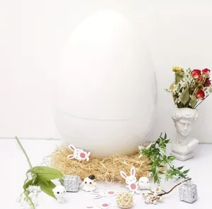 Grande contenitore regalo a forma di uovo di Pasqua bianco da 30 cm con decori
