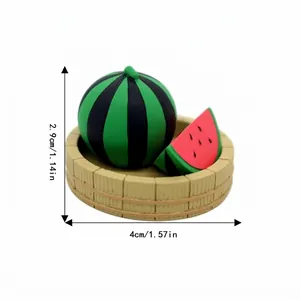 Süßes Miniatur-Wassermelonen-Set aus Harz für die Mikro-Landschaftsdekoration mit Maßen