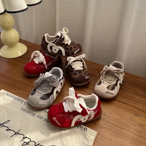 Toddler Kids German Army Trainer Shoes Soft Sole Retro Sneakers For Girls Boys Spring Autumn Casual Patchwork Walking Shoes