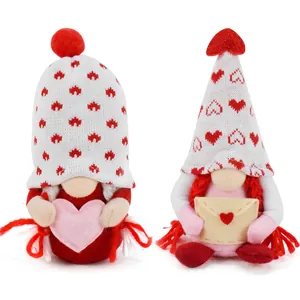 Valentine's Day plush gnomes decorations with heart and love letter envelope details