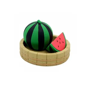 Süßes Miniatur-Wassermelonen-Harzmodell für Mikrolandschaft Schreibtisch Deko Set