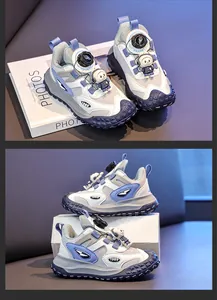 Detailansicht der Kinder-Sneaker mit Astronauten-Anhänger und Drehverschluss-System.