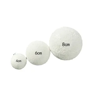 Pure white textured Christmas foam snowballs in three sizes 4cm 6cm 8cm for holiday decor