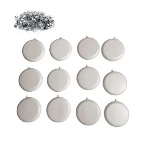 Lot de 12 ornements de Noël ronds blancs avec cordons de suspension argentés