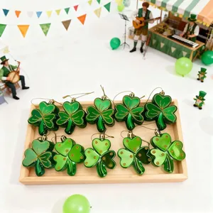 St. Patrick's Day Kunststoff Hängende Ornamente Kleeblatt Gnom Bierkrug Hut Stern Grün Gold Irisches Festival Party Deko