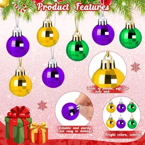 Detailed view of colorful 3cm mirror Christmas balls highlighting durability and safety