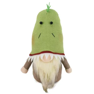 Gnomo di peluche fatto a mano a tema dinosauro verde per la decorazione della casa