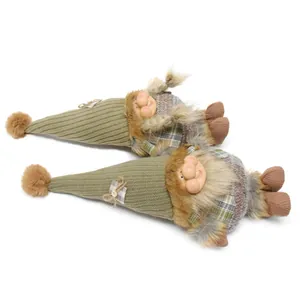 Handmade Norwegian forest gnome dolls with resin faces and green knit hats