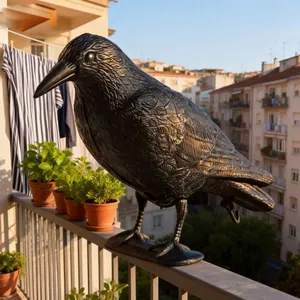 Lifelike black crow decoy for garden bird repeller and hunting bait