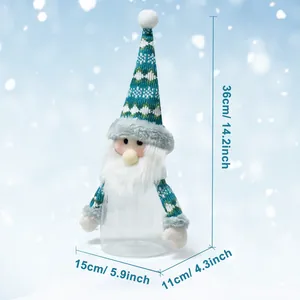 Creative Santa Claus gnome candy jar ornament for Christmas gifts decoration, height 36cm