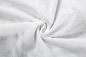 Macro detail of white mesh fabric showing breathable texture for sexy backless camisole top