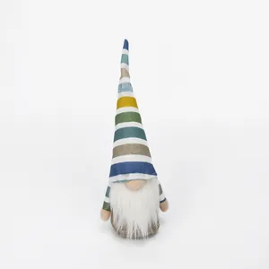 Easter Faceless Gnome Doll Striped Cap Scandinavian Tomte Ornament For Home Table Window Decoration Handmade Polyester Plush Easter Figurine Gift