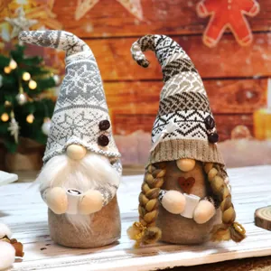 Christmas Coffee Theme Gnomes Decorations Faceless Rudolph Handmade Dolls Coffee Bar Ornaments Festive Nordic Home Gift