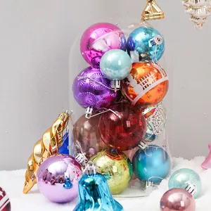 Diverse set of 75 colorful electroplated Christmas ball ornaments for festive tree decoration