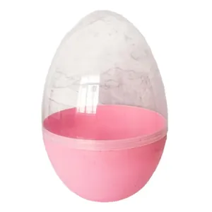 Grande contenitore per uova di Pasqua rosa e trasparente da 30 cm per regali sorpresa festa