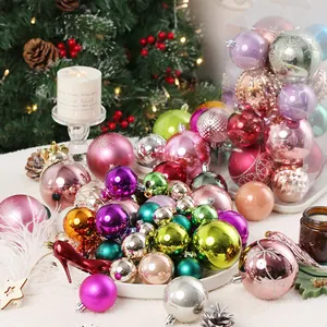 Colorful 75-piece electroplated Christmas ball set for festive tree decoration