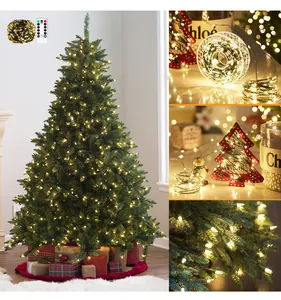 Warm white Christmas tree string lights with remote control for festive indoor decoration