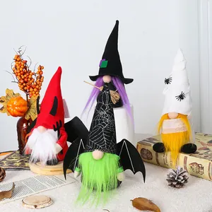 Lindos Gnomos de Peluche sin Rostro de Halloween Adornos Bruja Murciélago Momia Araña Elementos Decoraciones de Mesa Fiesta de Halloween Casa