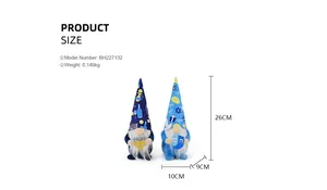 Handmade Hanukkah faceless gnome plush ornaments with size specifications 26x10x9cm