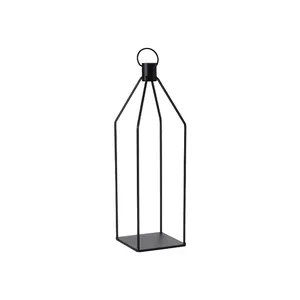 Portacandela a lanterna minimalista in ferro nero per decorazione casa e giardino