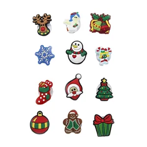 Set de 12 marcadores de copas de vino de PVC navideños con ventosas para fiestas