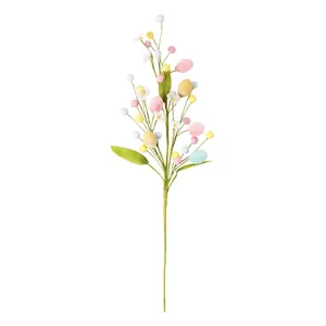 Pastel Easter egg spray branch with white flowers for festive DIY floral arrangements