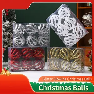 Palline di Natale Appese con Brillantini Design a Spirale Traforata per Decorazioni Domestiche per Feste Natalizie Ciondolo Multicolore