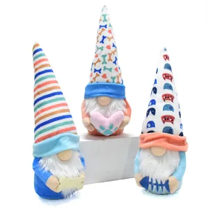 Set van 3 pluchen kabouters met dierenthema, honden- en kattenmotieven huisdecoratie
