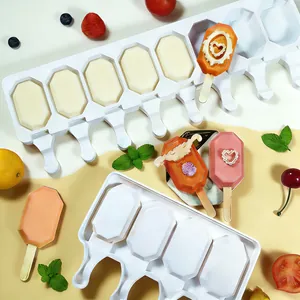 Professionelles achteckiges Silikon-Eisform-Set für selbstgemachtes gesundes Eis am Stiel