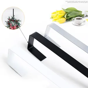 Sturdy metal over-the-door wreath hooks in white black and silver for holiday decor