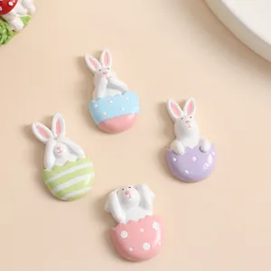 Lot de 4 aimants de réfrigérateur lapin de Pâques mignons en résine pour la maison