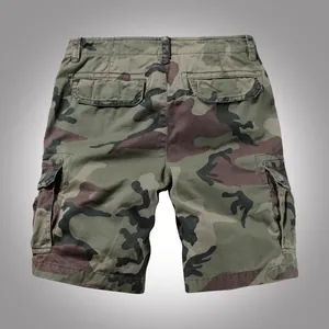 Pantalones cortos tipo cargo de camuflaje para hombre con múltiples bolsillos resistentes