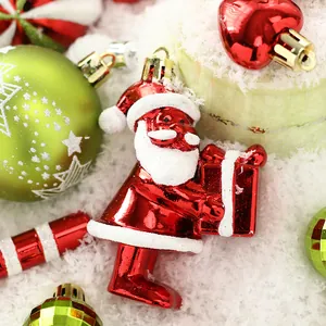 50-piece set of festive Christmas ornaments including Santa Claus and colorful baubles