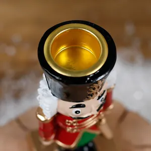Festive Nutcracker resin candle holder for Christmas home tabletop decoration decor