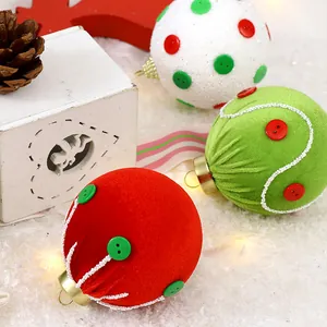 Boules de Noël festives en mousse recouvertes de tissu pour décoration de sapin élégante