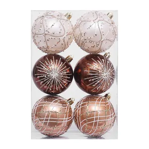 Set di 6 eleganti palline di Natale dipinte con vari motivi decorativi per l'albero
