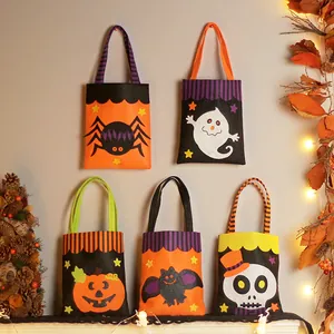 Halloween Τσάντα Δώρου από Μη Υφασμένο Ύφασμα Κολοκύθα Φάντασμα Αράχνη Νυχτερίδα Σκελετός Τσάντα για Γλυκά για Παιδιά Διακόσμηση Πάρτι