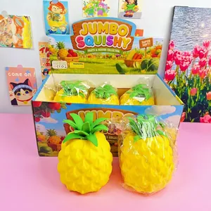 Jumbo pineapple squishy toy detail showing slow rebound texture and packaging